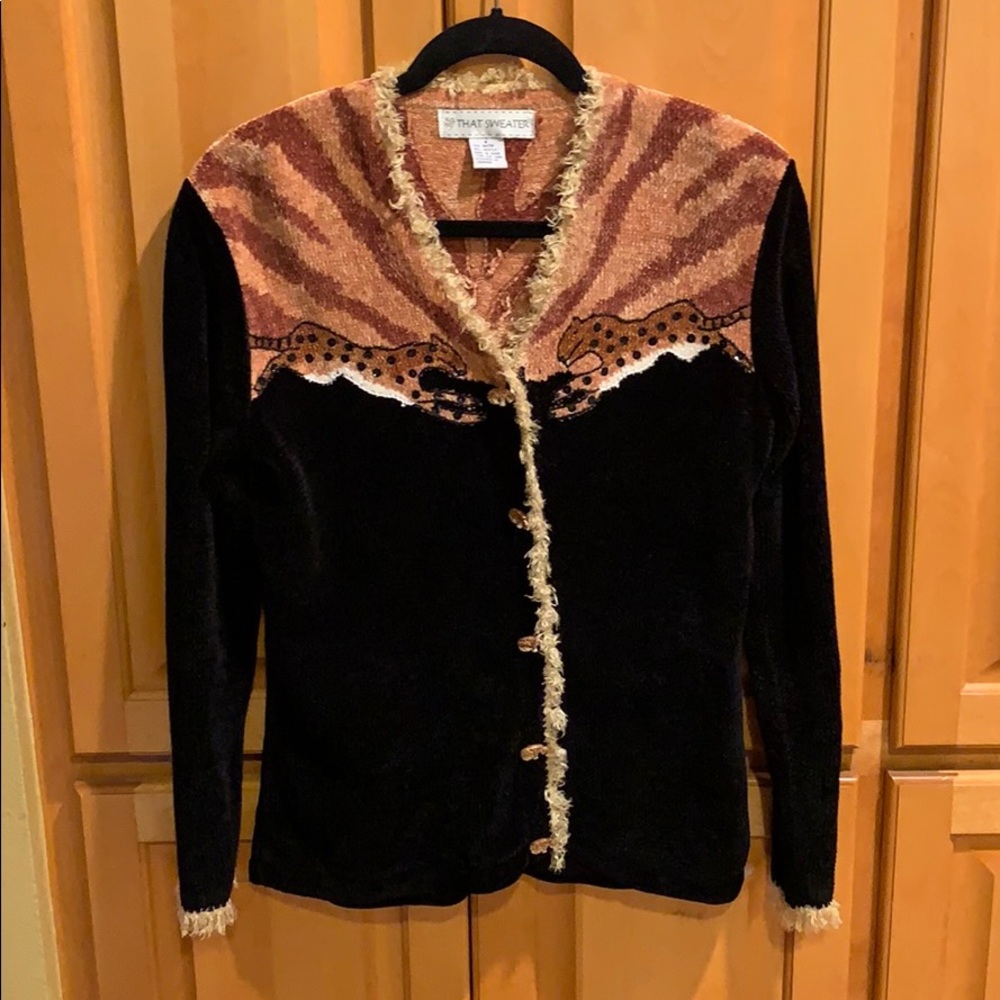 🐆Vintage Cheetah Leopard Big Cat Sweater
